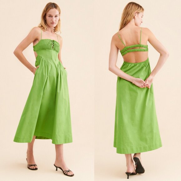Free People Fifi Midi Dress in Kelly Green Size Large $98 - Picture 1 of 12